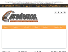 Tablet Screenshot of coredemarbearings.com